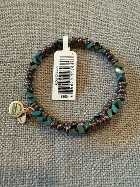 NWT Alex and Ani Glimmer Wrap Bracelet Metallic Hazel Finish - With jewelry bag